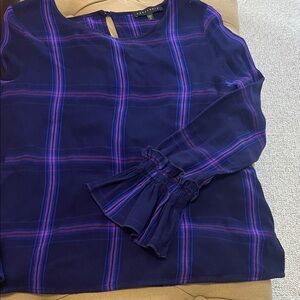 Sanctuary Blue and Purple Plaid Blouse